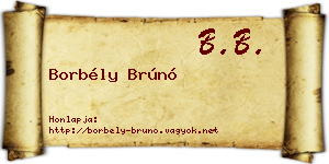 Borbély Brúnó névjegykártya